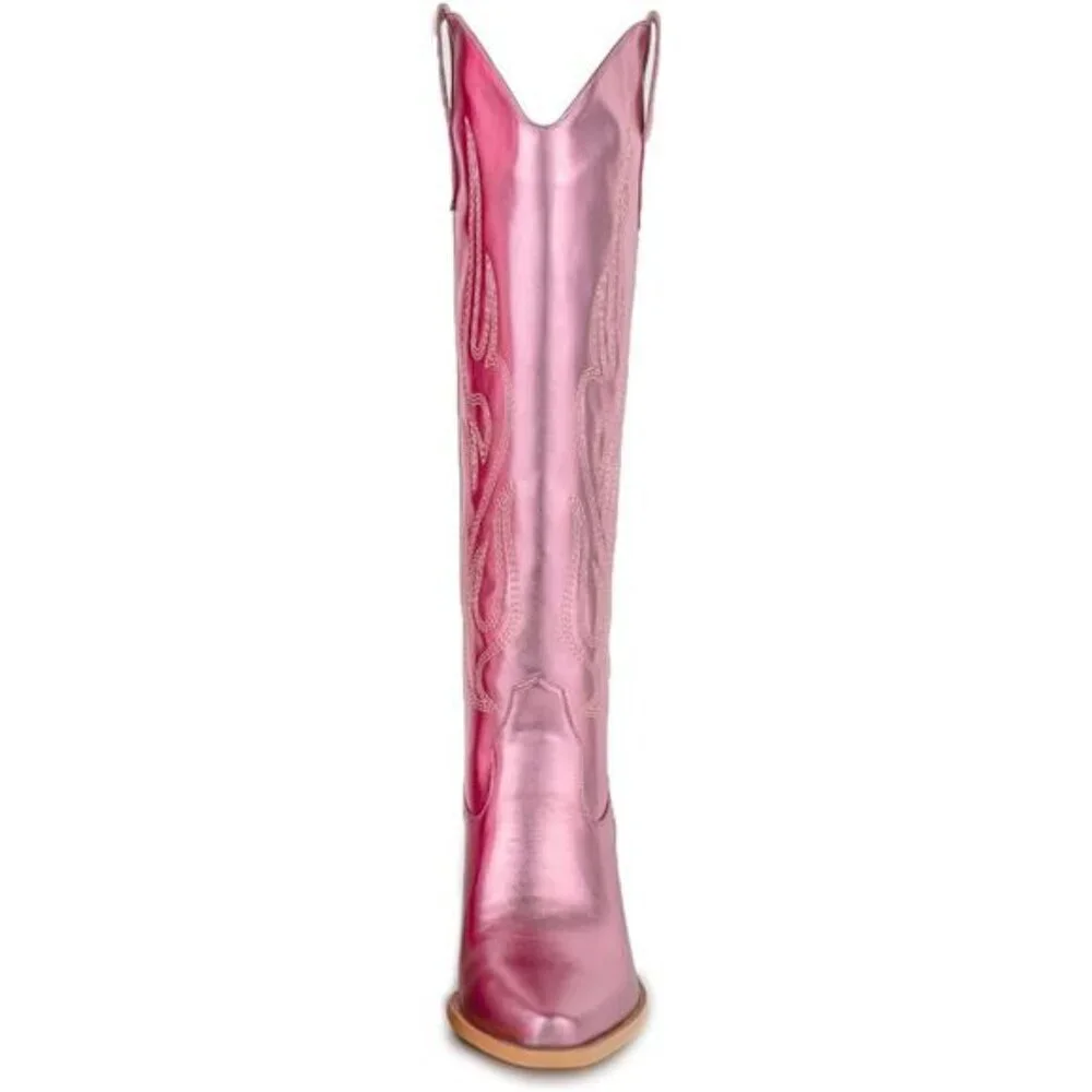 NEW  Western Cowboy Boots for Women - Knee High Wide Calf Cowgirl Boots - Picture 2 of 6